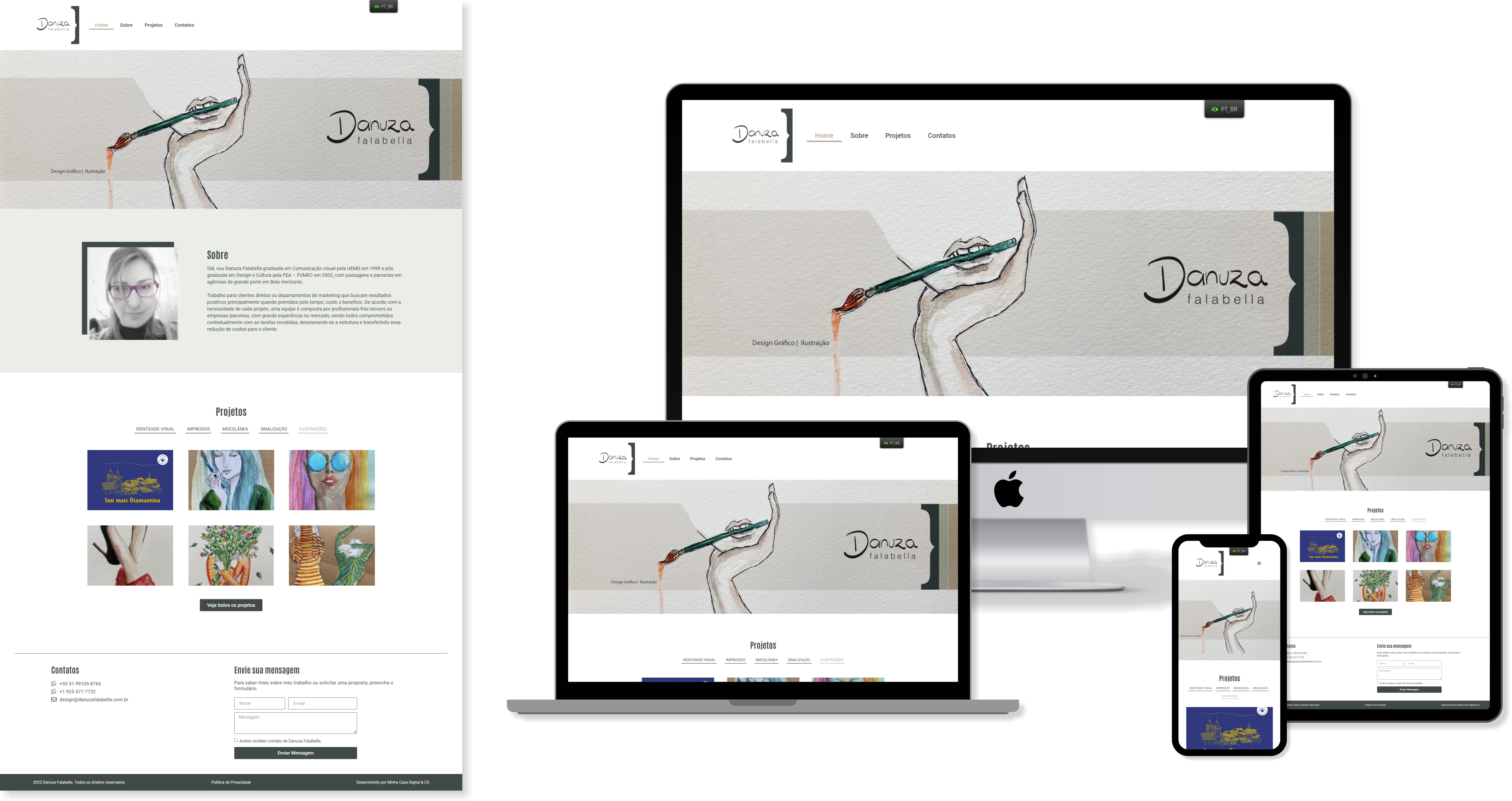 Site One Page com Portfólio - Bilíngue